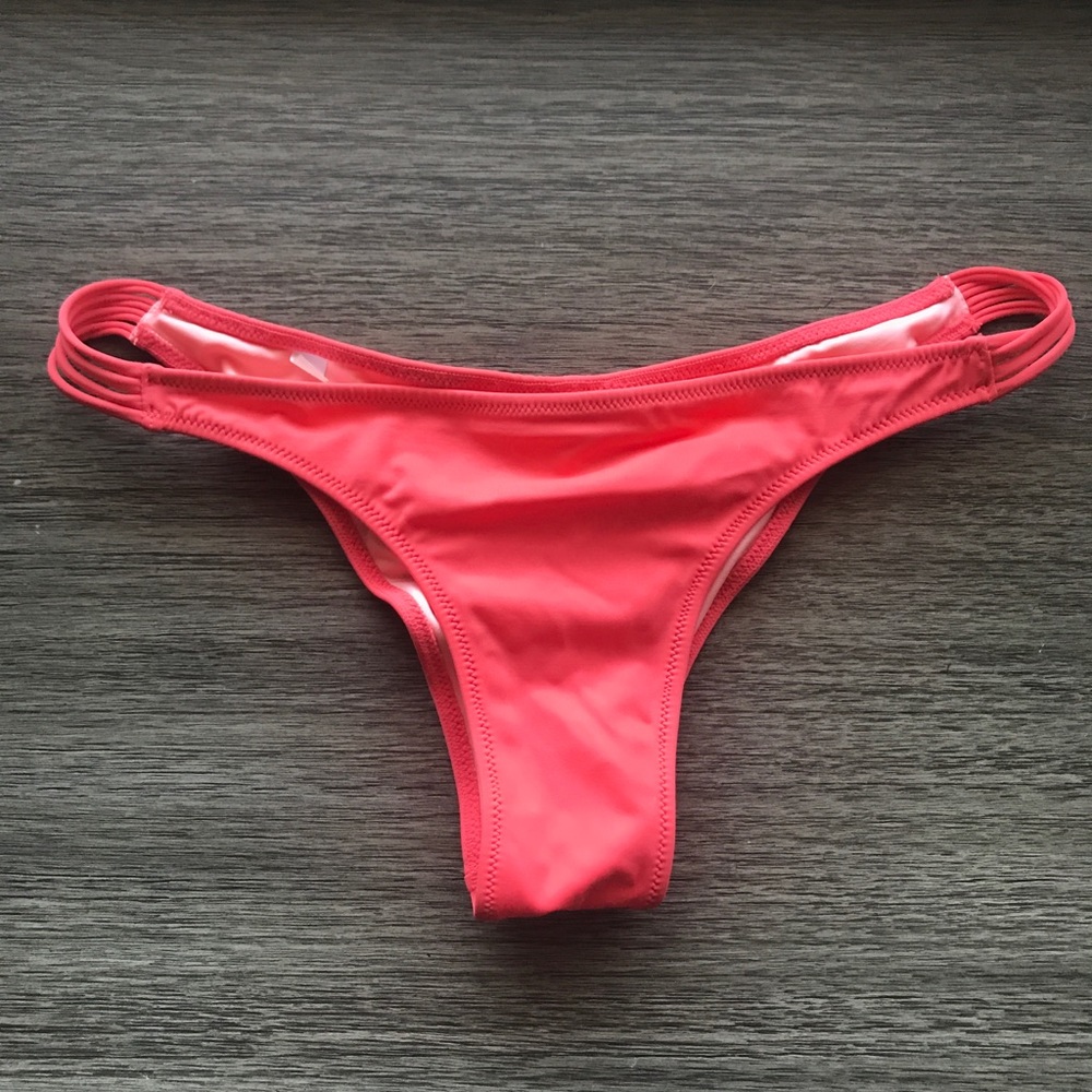 Salmon Pink String Side VS Cheeky Bikini Bottoms